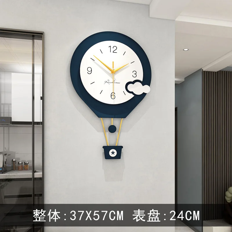 Creative new design Large metal modern minimalist wall clock mechanism for kids bedroom decor hot-balloon