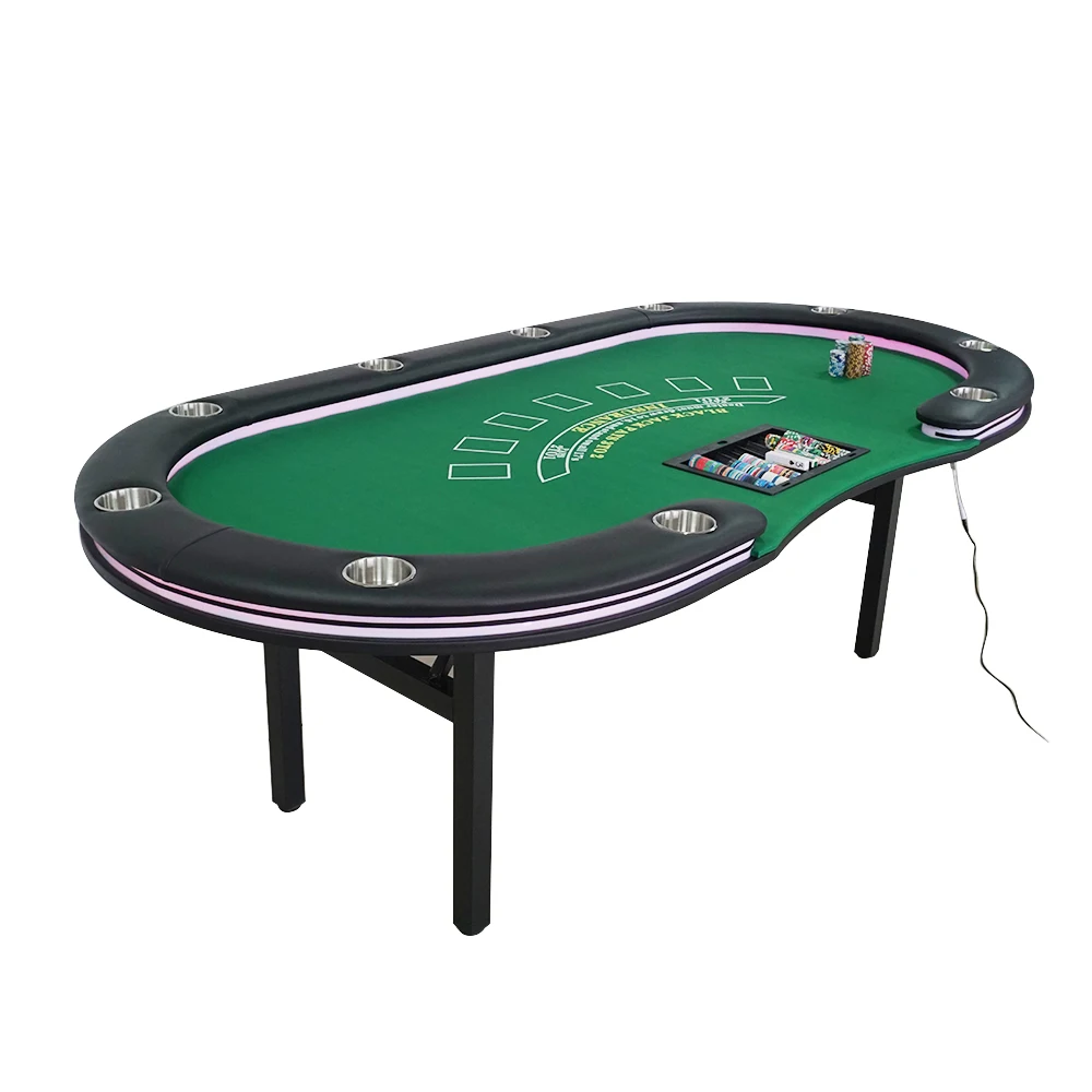 Professional custom solid wood green tablecloth blackjack casino table other poker board game gambling table