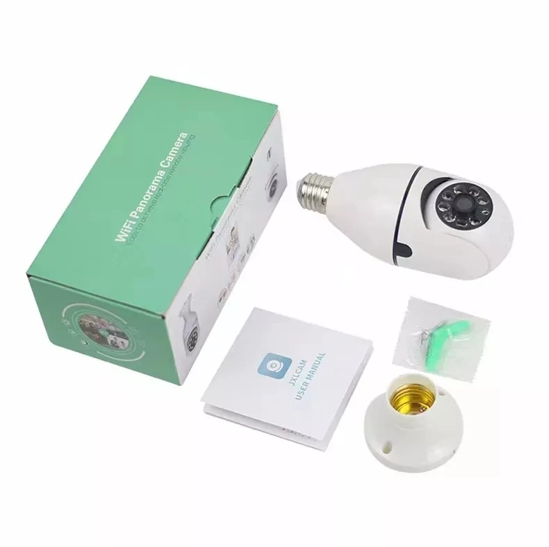 Hot Selling JXLCAM APP BK Wireless Light Bulb PTZ Camera Home Security Surveillance P2P Wifi IP Camera