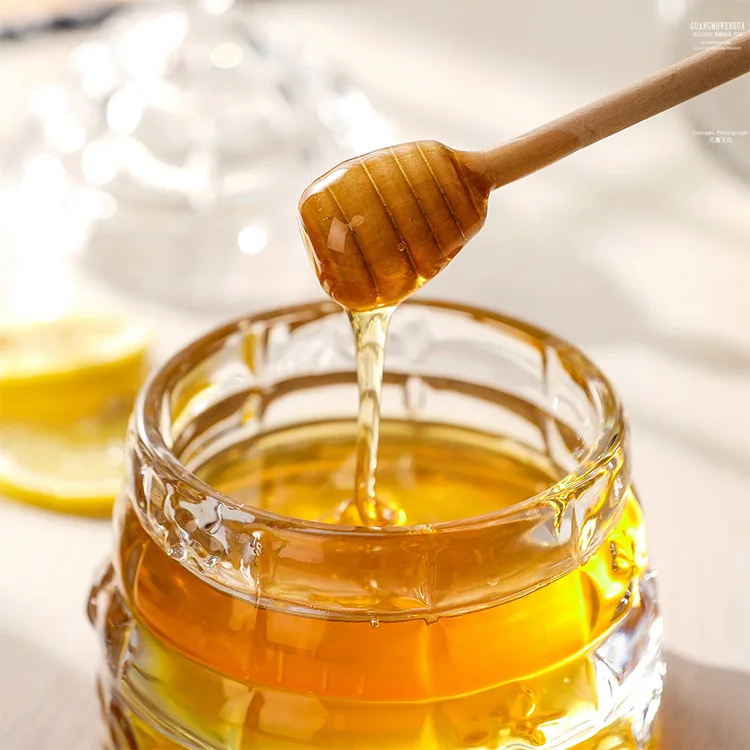 Free Sample High Quality Crystal Glass Honey Dish With Lid Hone Jar Container With Color Box Package