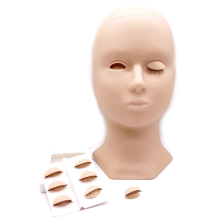 Professional Practice Mannequin Head For Lashes Extension Lash Mannequin Heads Removable Eyelids