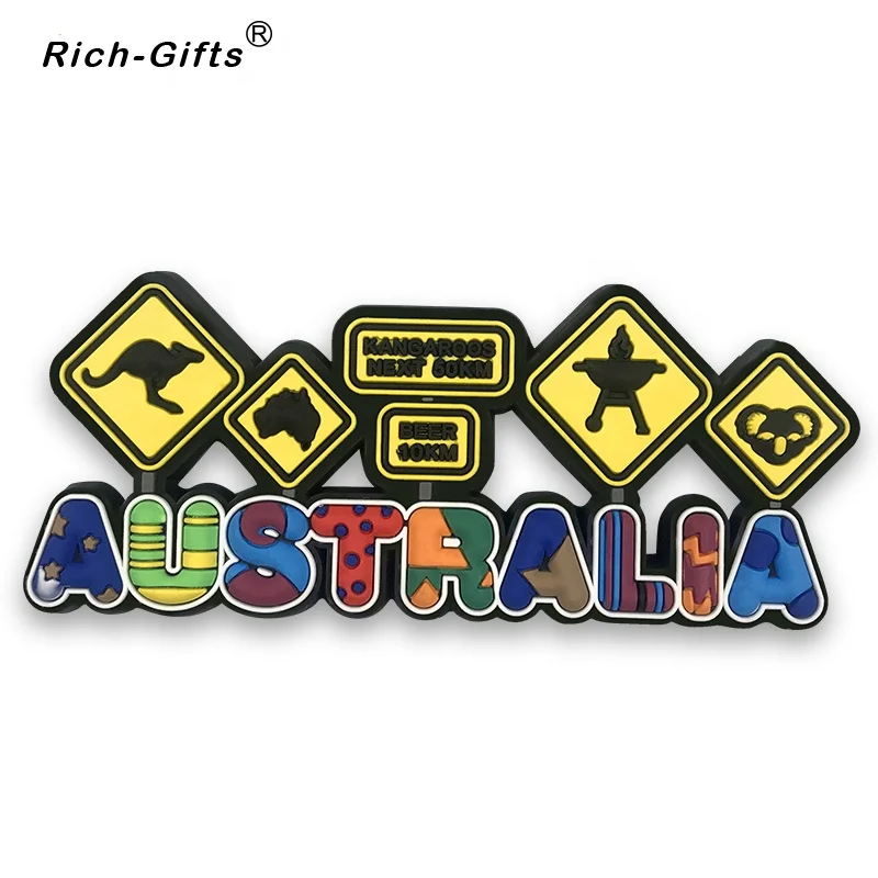 Small wholesale Custom Australia Soft PVC Souvenirs crafts Fridge magnets