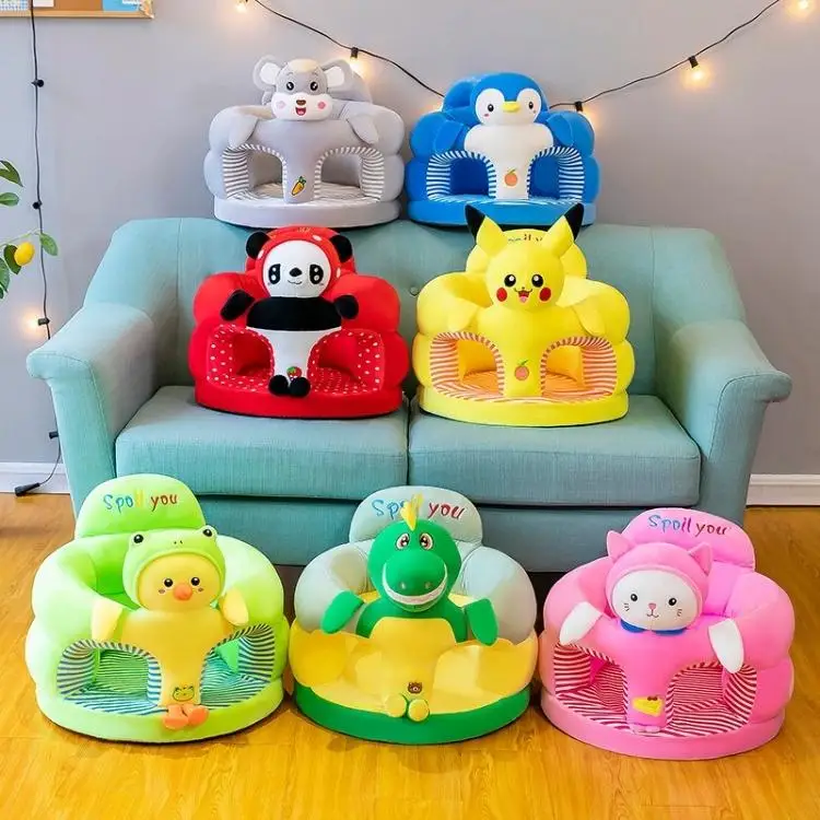 AIFEI TOY Pikachu Loong squirrel panda duck penguin Kitty baby infant practice learning chair sitting Stuffed animals toys