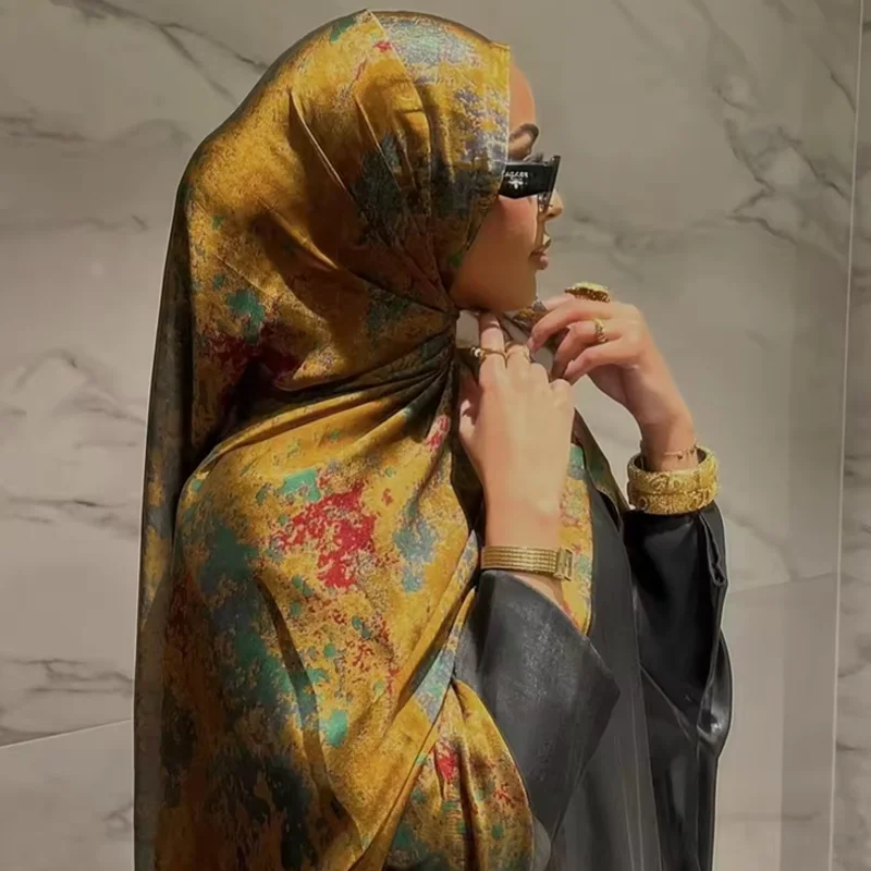 FRC printed tie dye chiffon hijab print silk hijab women scarf silk chiffon hijab scarf glitter shawl