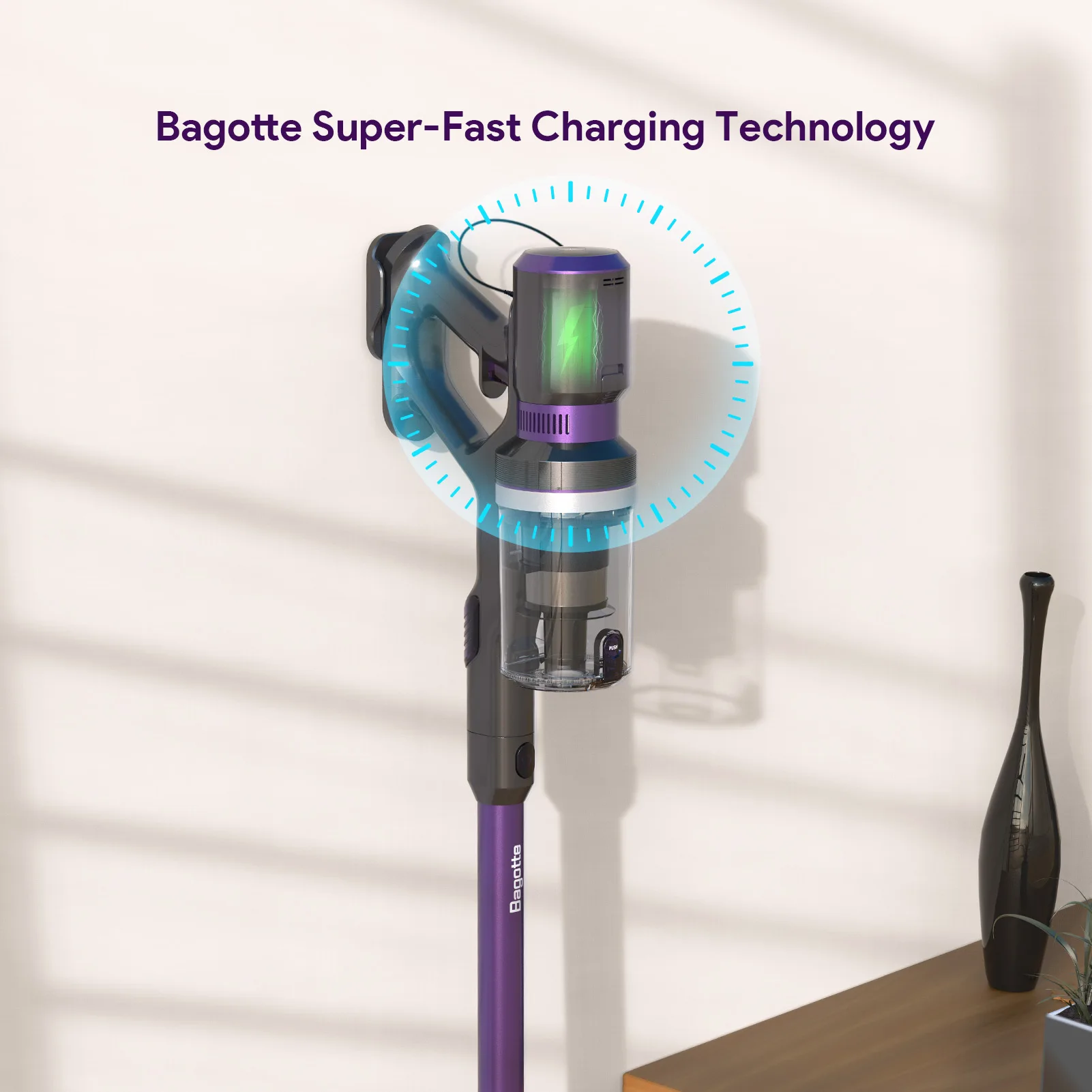 Bagotte BS900 Professional Powerful 2 In 1 China Best Turkey Buy Wet And Dry Handheld Cordless Stick Vacuum Cleaner For Home