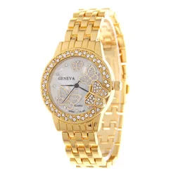 Popular fashion butterfly alloy women wrist watch for ladies