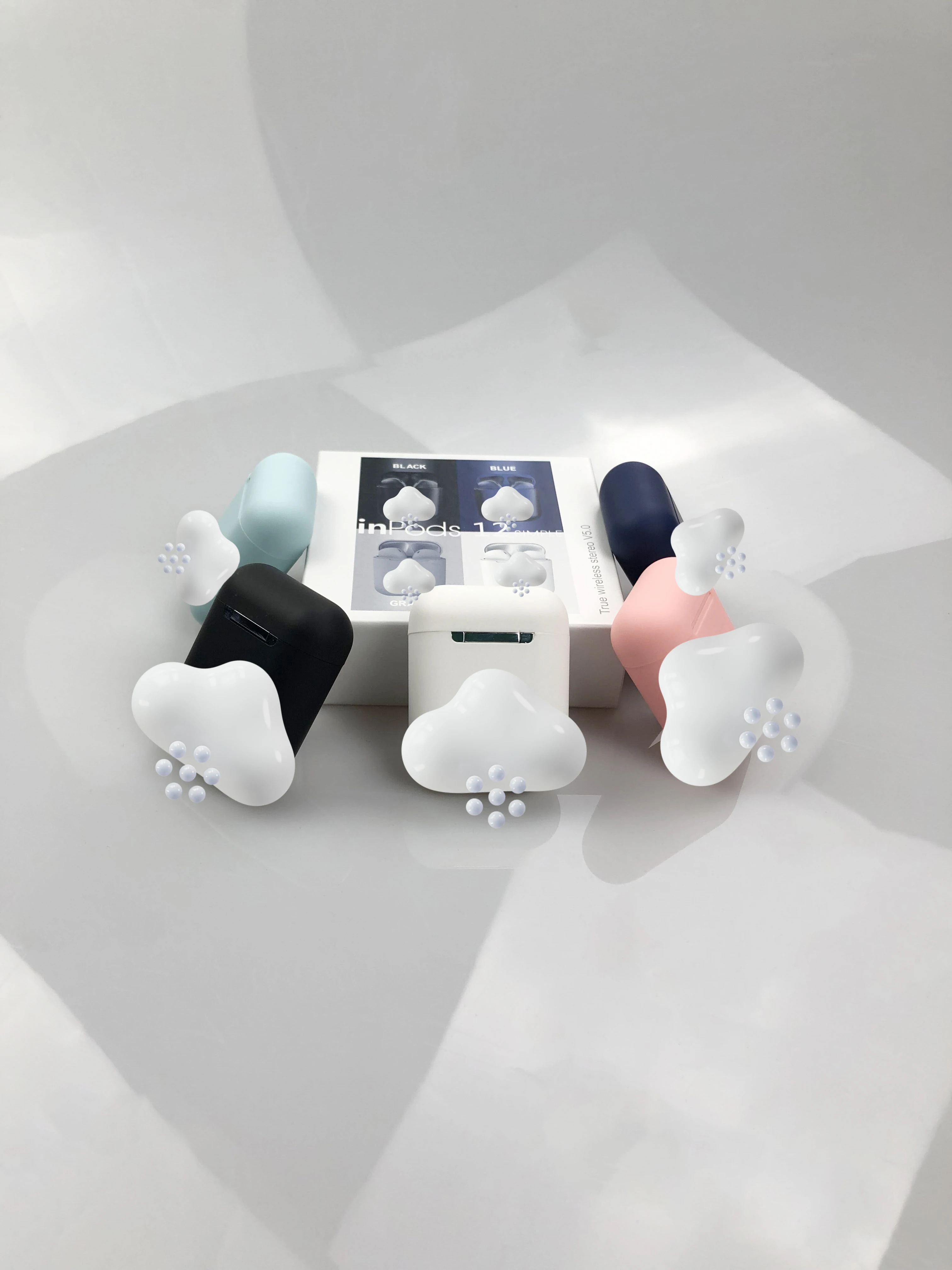 NEW Macaron Colour Audifonos Fone De Ouvido Inpods I12 Auricular Audifonos I12 Tws Pro Max Earbuds I12 Tws Wireless Earphones BK