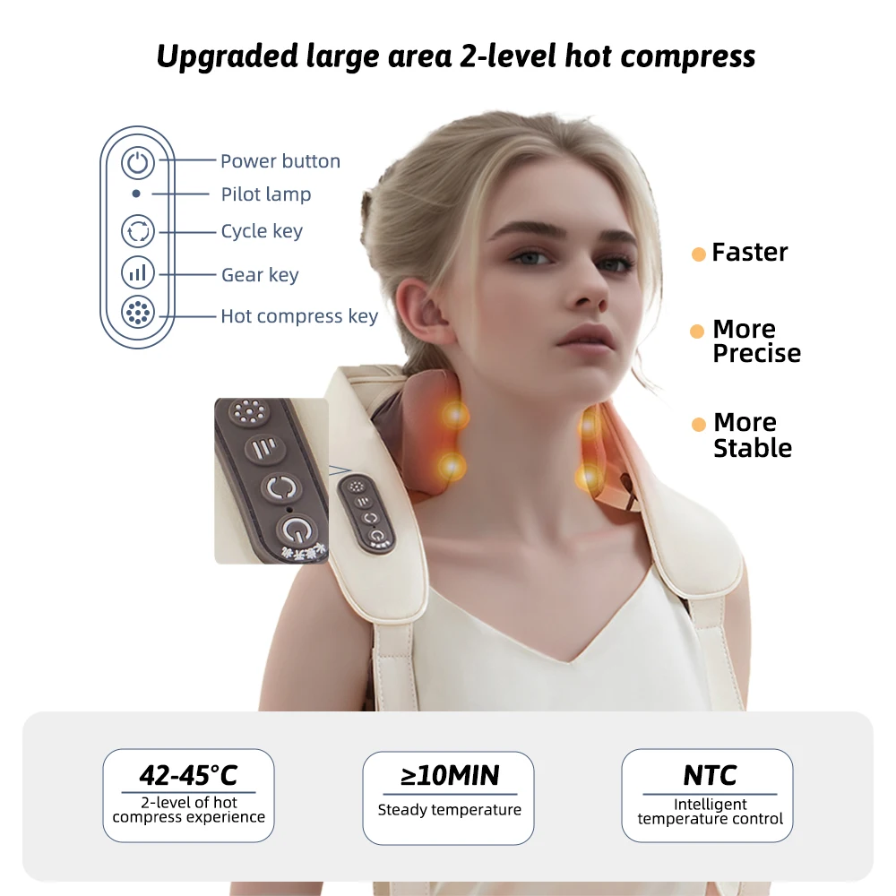 Electric Massage Shawl for Shoulder and Neck with Vibration and Heating