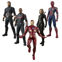 Custom Marvel The Avengerd Spiderman Iron Mans America Captain Figures Figma Toy Movie Model Kid Toy Gift PVC action figure