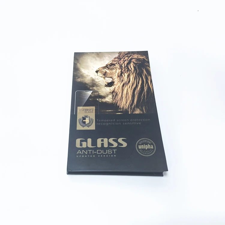 Smart electronics mobile phone 3D glass packaging box hardcover custom uv print logo tempered film paper box