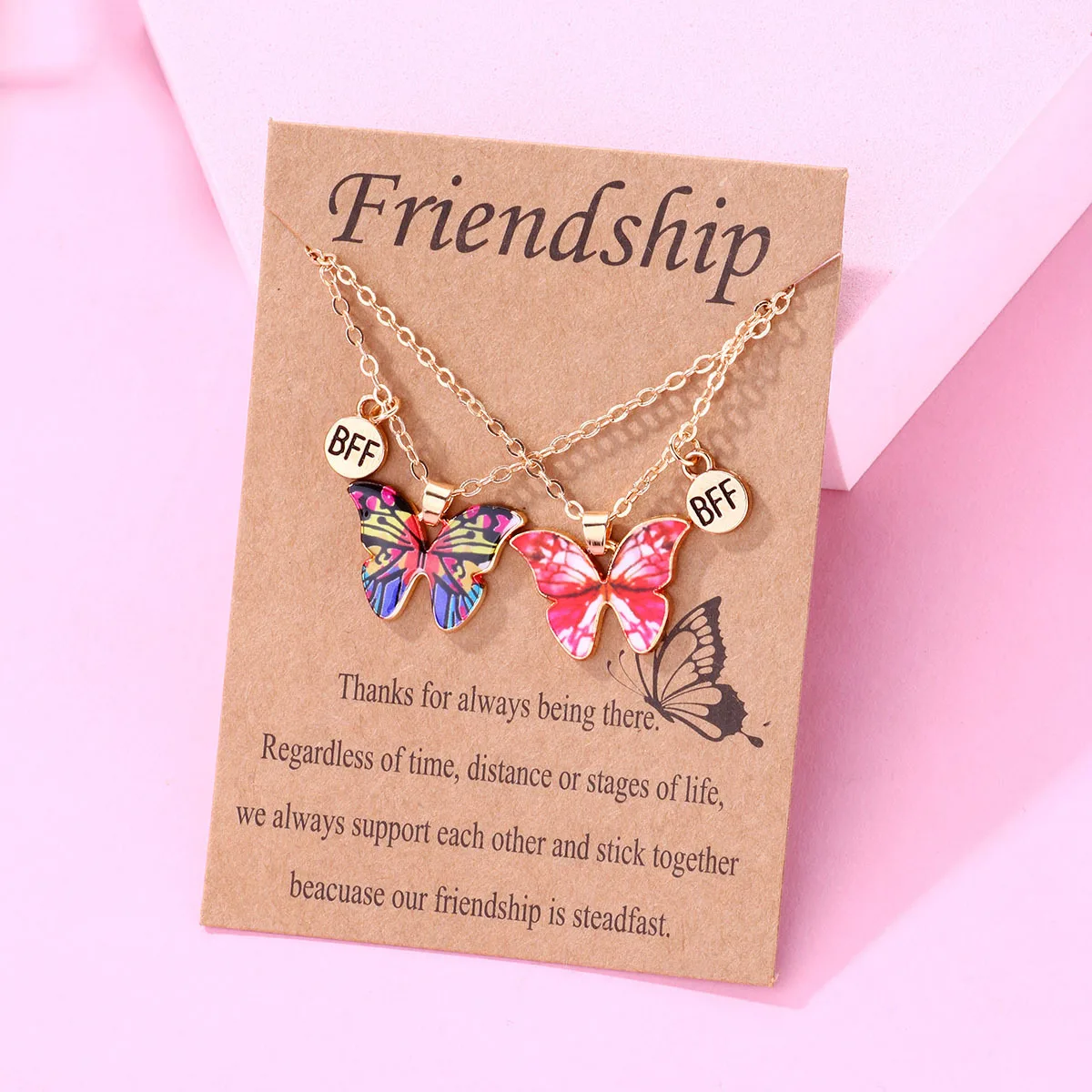 Модное ожерелье BFF яркое эмалированное ожерелье-бабочка ювелирные изделия для сестры с подвеской-бабочкой в европейском стиле