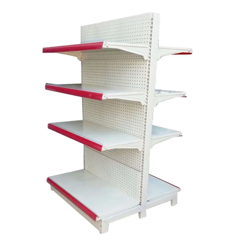  Supermarket Gondola Shelves For Display Heavy Duty Milk White Color Single Sided