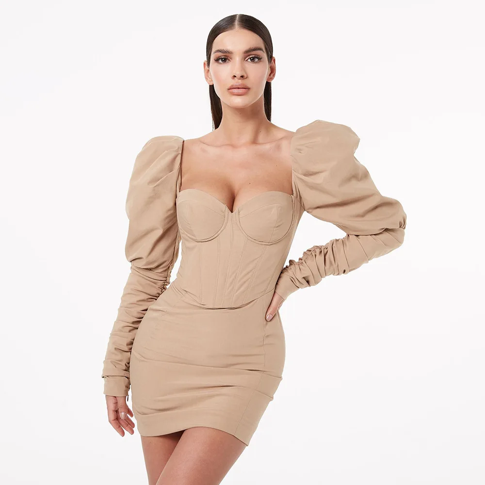 wholesale women clothing summer long sleeve off the shoulder bodycon casual dress