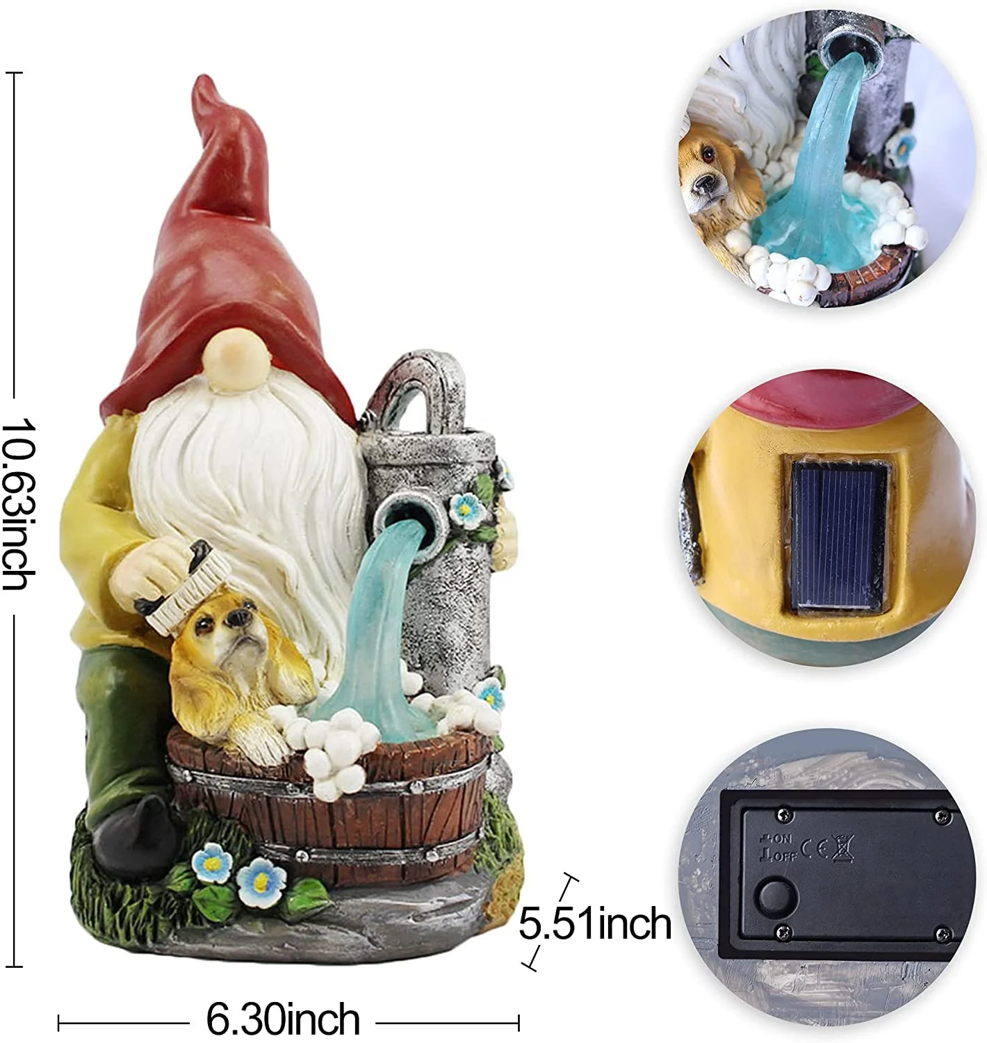 Solar resin ornaments factory manufactures various resin accessories craft garden dwarf statues
