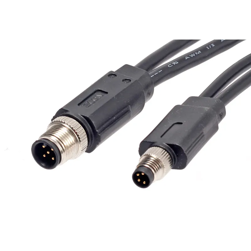 M12 circular connector PVC PUR cable waterproof IP67  distributor Bus adapter Y-Splitter sensor M12 Y shape plug connector