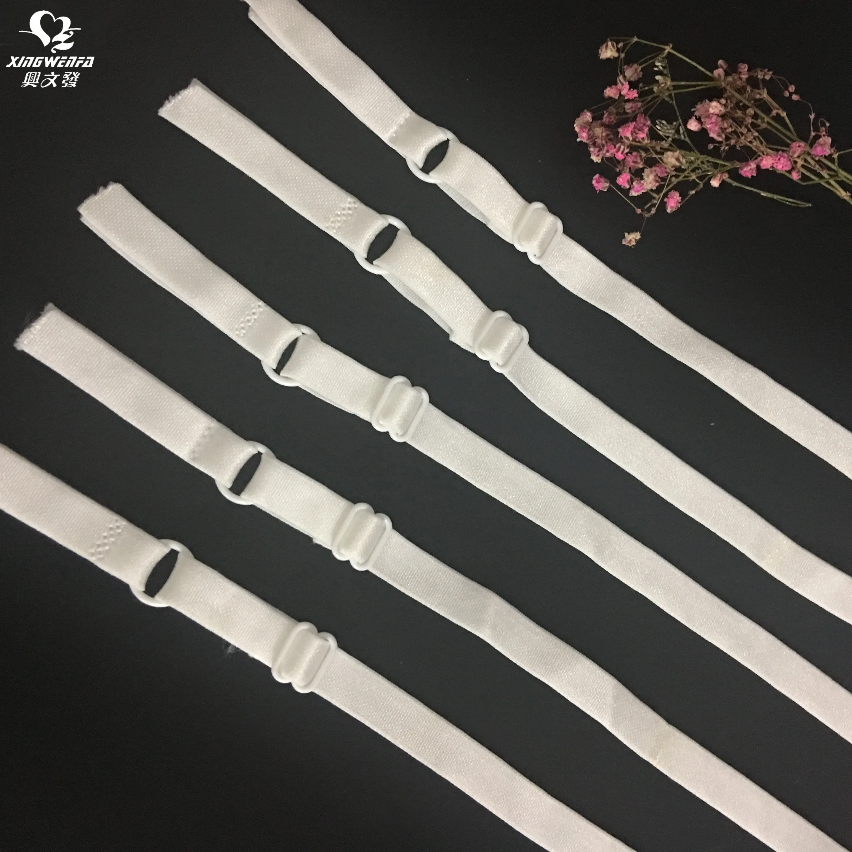 10mm bra accessories dyeable quality nylon bra strap white black high quality nylon elastic bra strap