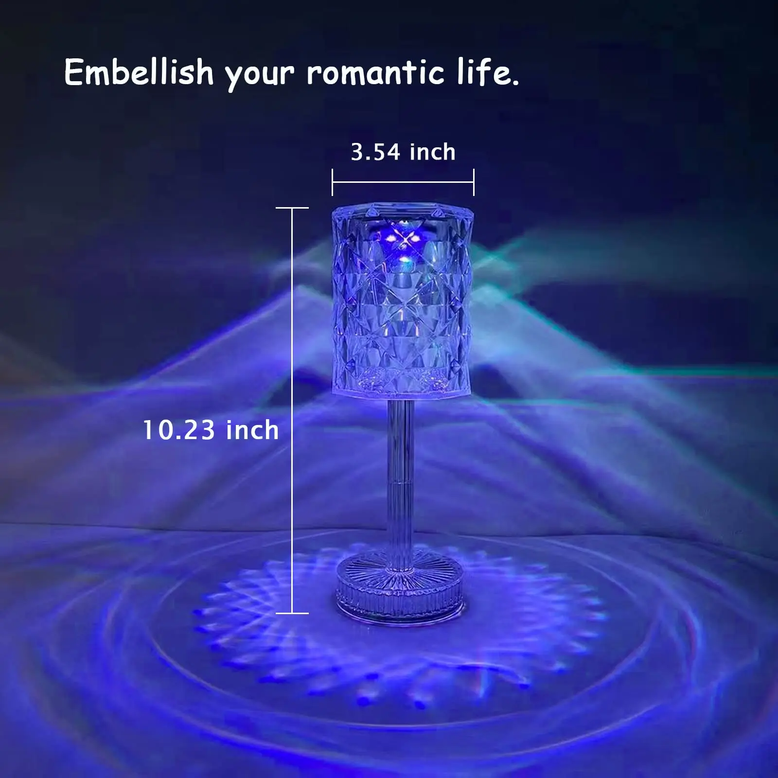 Living Room Housewarming Gift Romantic LED Rose Diam Touch Lamps Crystal Table Lamp RGB Color Changing Night Light