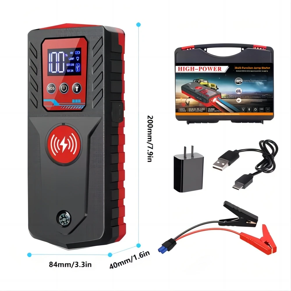 Многофункциональное пусковое устройство 4 в 1 с Инфлятором и беспроводным зарядным устройством