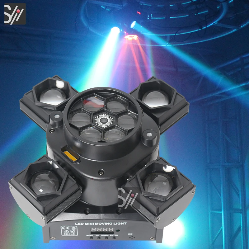 4 Moving Head Beam Light DMX Controlled with 3in1 Laser Strobe Effect Disco Music Dance Bar Party Light