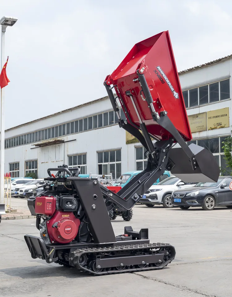 XN800 Self Loading Mini Dumper 800kg Tracked Dumpers Rhinoceros Small Track Transporter