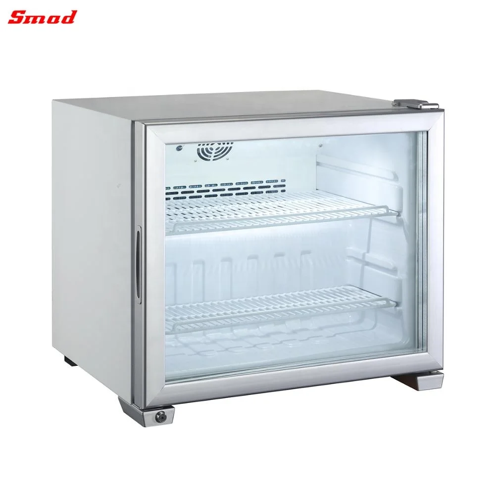 50 liter mini counter top glass door showcase display deep freezer