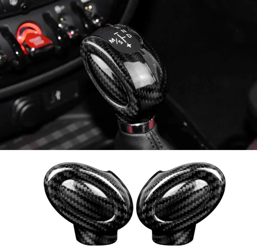 Gear Shift Knob Cover Cover Shifter Handle Head Sticker Interior Trim for Mini Cooper F54 F55 F56 F57 Accessories carbon fiber