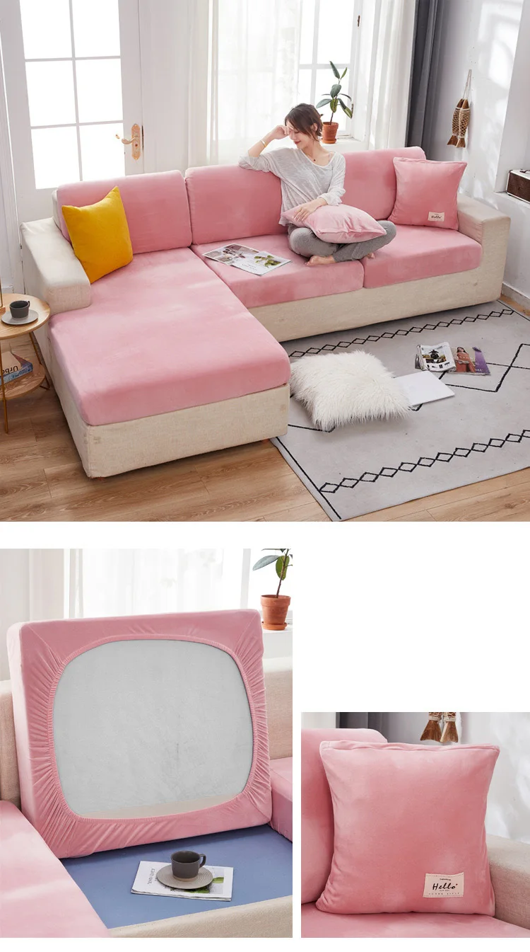 High Quality Elastic All Inclusive Velvet Sofa Cover Universal Cushion Combination Sofa Fitted Sheet Cover