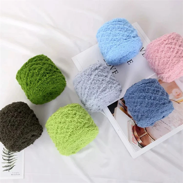 Competitive Price Polyester Yarn Coral Fleece Cotton Hair Thread For Knitting