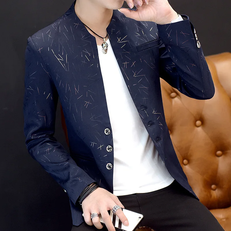 The Spirit Of Man Blazer Male Suit Jacket Casual Business Flower Pattern Luxury Stylish Blazers For Men Hot