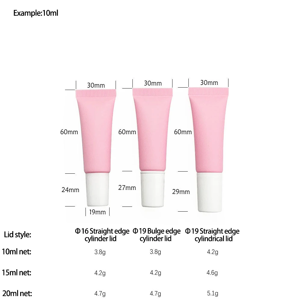 wholesale customize 10ml 15ml 20ml  Pink  Soft tube  squeeze Plastic Tube for body care skin care cosmetic