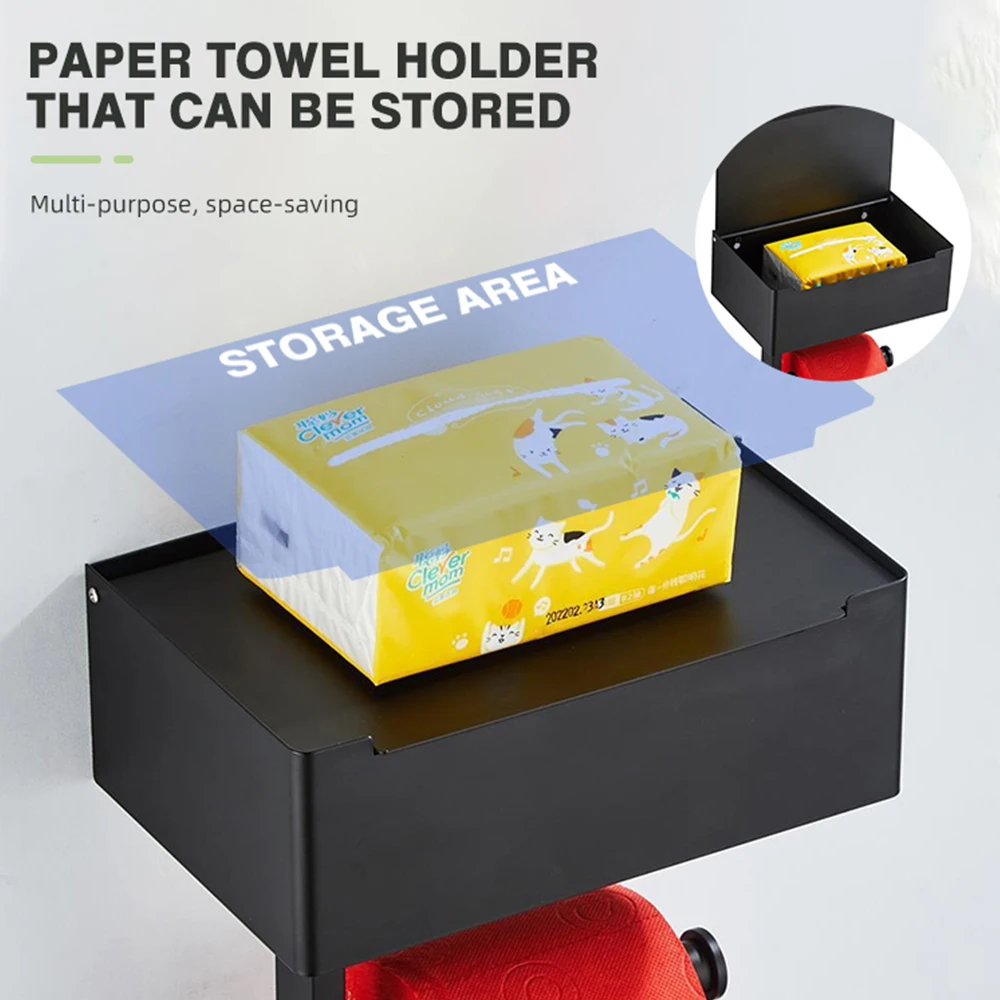 High Quality Waterproof Black Hotel Room Bathroom Stainless Steel Toilet Paper Holder