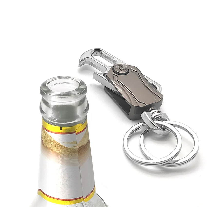 Wholesale custom logo decompression toys car pendant fingertip gyro metal keychain