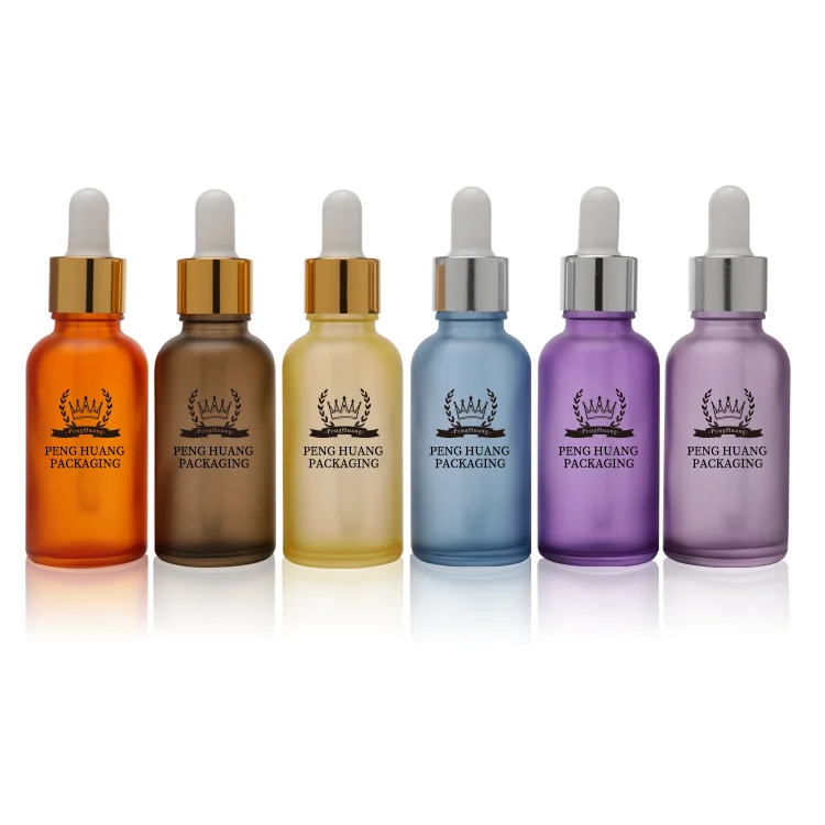 
wholesale glass dropper bottle with 15ml 30ml 60ml gold serum glass bottle with ruber dropper custom colored small empty bottles 