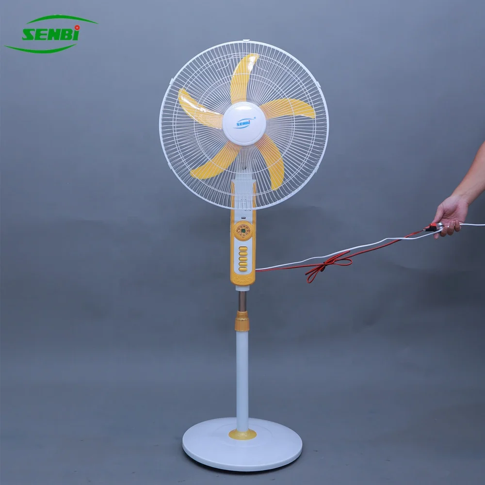 Battery AC/DC Operated 16 Inch 18 Inch Copper Stand Fan Motor 12v Solar Pedestal Fan with Led Light