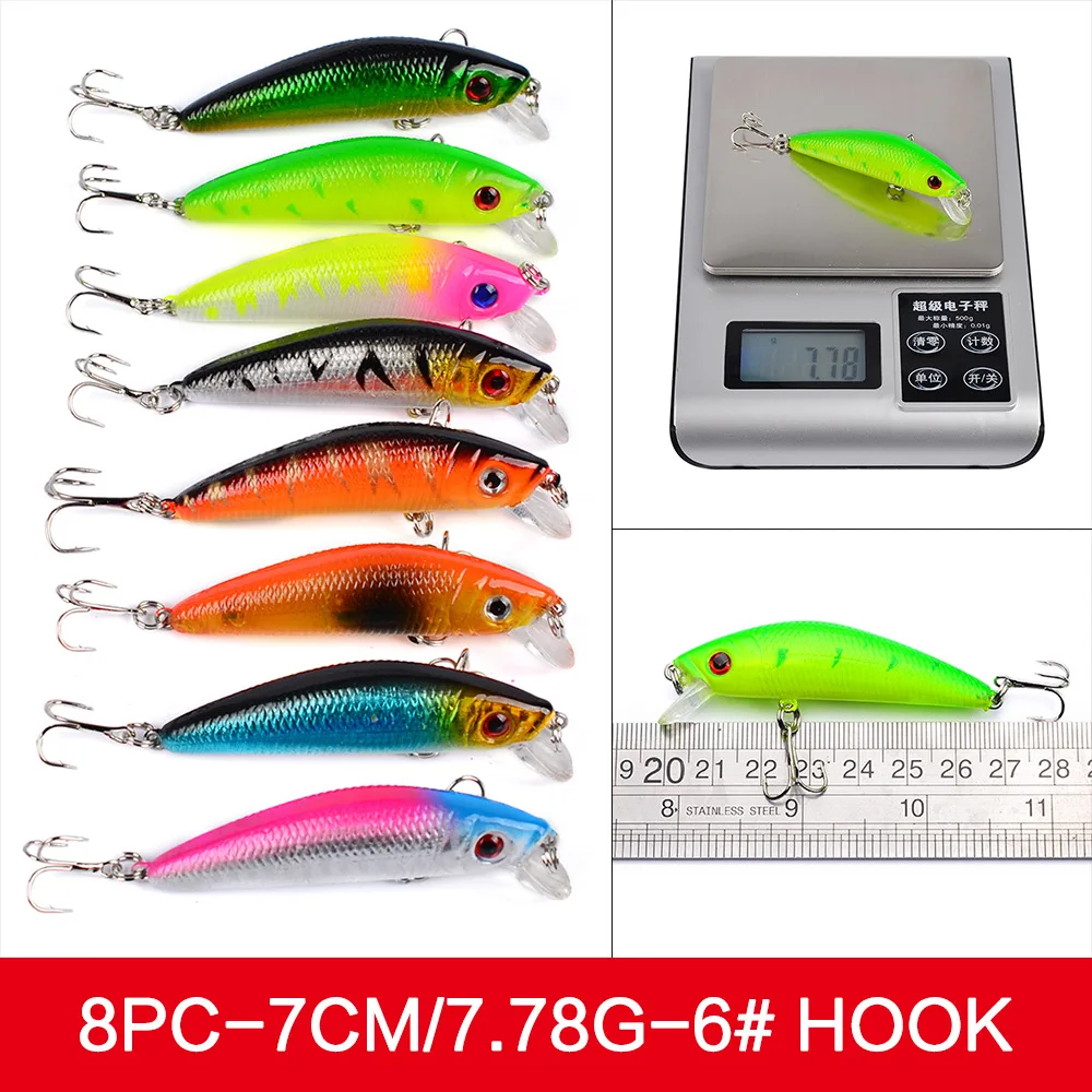 Horizon 56pcs Bass Fishing Lures Minnow Hard Pencil Lure Floating Carp Fishing Peche Leurre Fish Bait Set