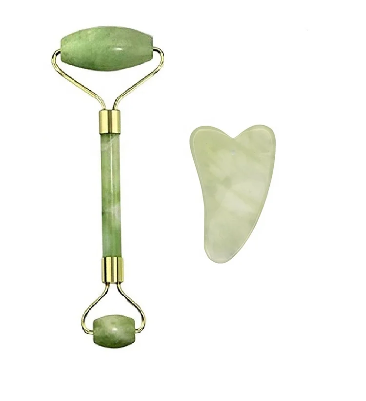 HEYAMO Hot Gift Beauty Items Natural Agate Ametist Pink Quartz Handheld Facial Jade Roller Massager Masajeador De Rostro
