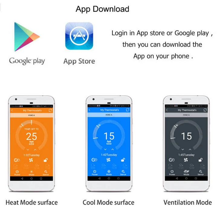 Beok TGT70WIFI-AC Series Room Digital Thermostat Air Conditioner Fan Coil Thermostat