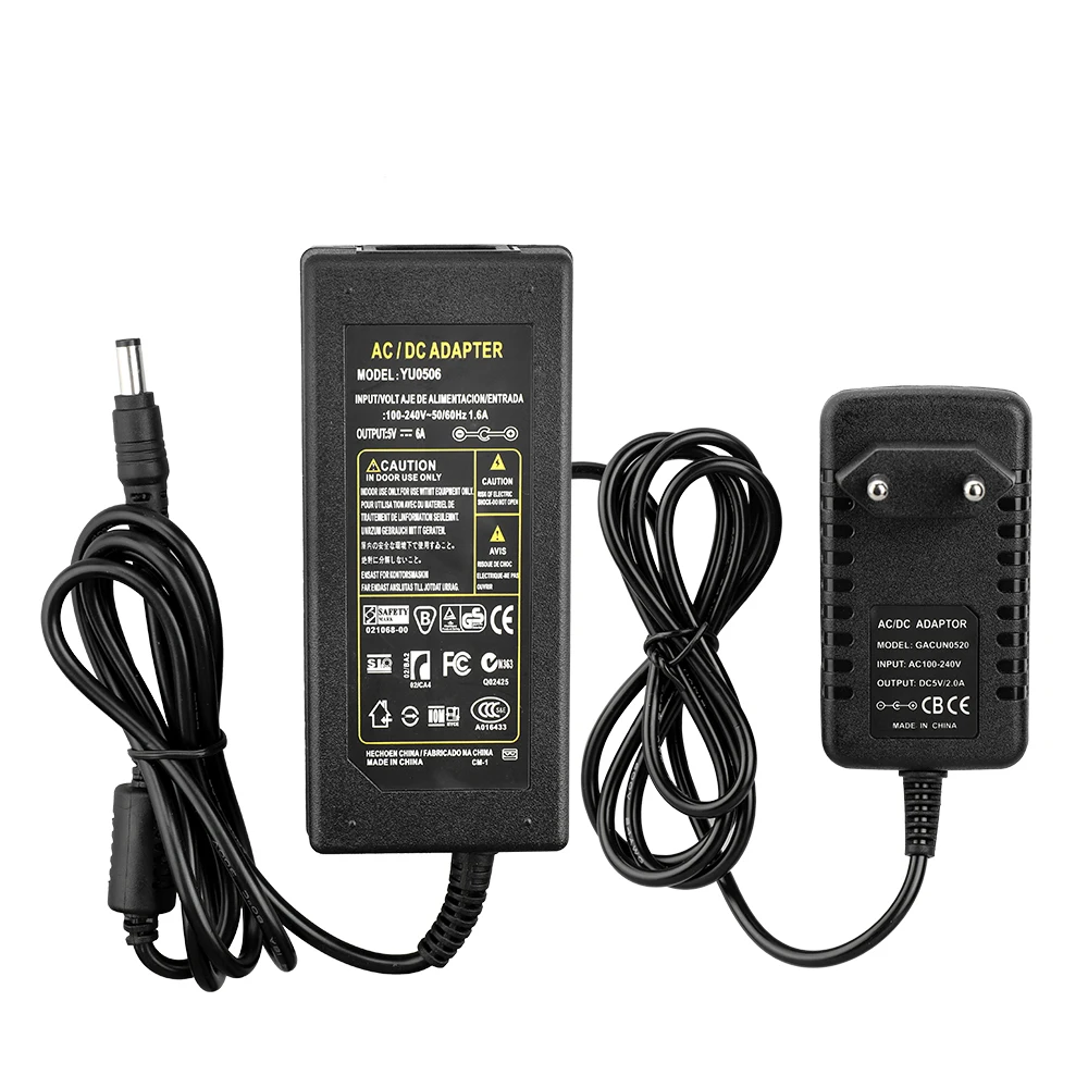 LED Power Supply 2A 3A 6A 8A 5V Adaptor for 5V Led Strip Light WS2812 Pixel strip Transformer AC110-220V US / EU Plug