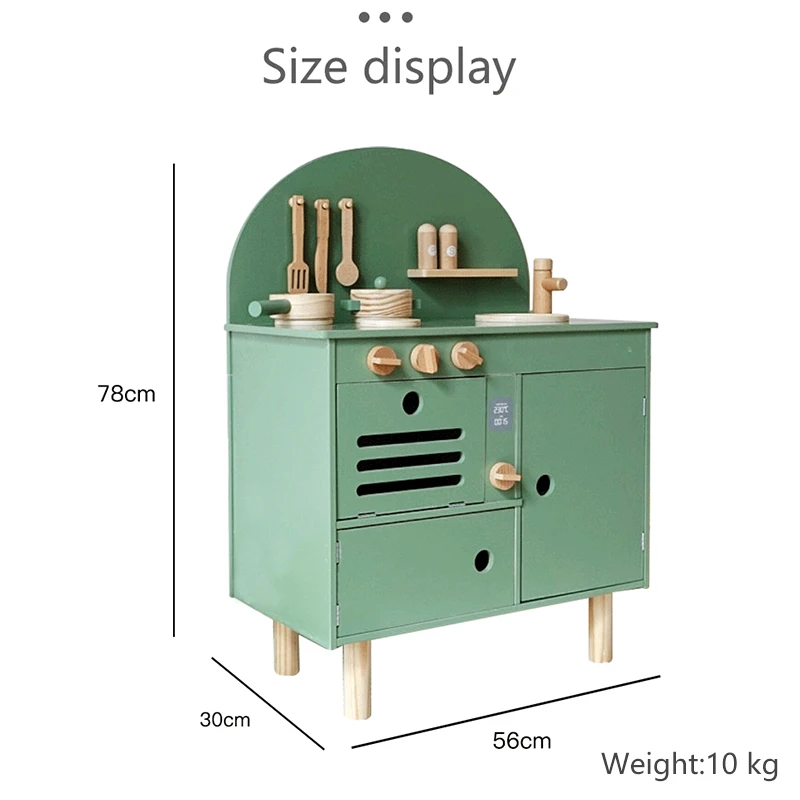 Деревянная игрушка для кухни в скандинавском стиле, деревянная детская простая большая кухонная игрушка, набор игрушек для игрового домика