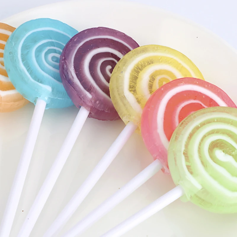 Big Round Mix Fruit Flavor Flat Lollipop Hard Candies For Sales