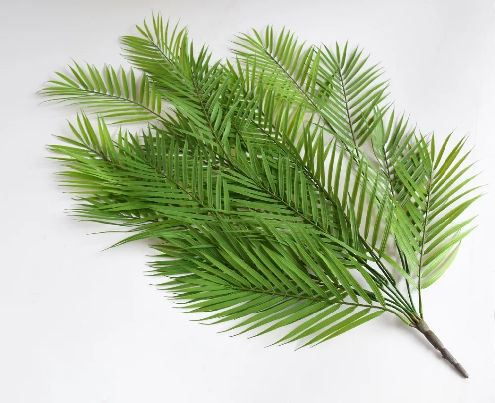 Fuyuan Factory wholesale Artificial Kwai Leaves Branch Fake Palm Plants Grass Flower for Home Wall Garden Wedding DIY Decoration