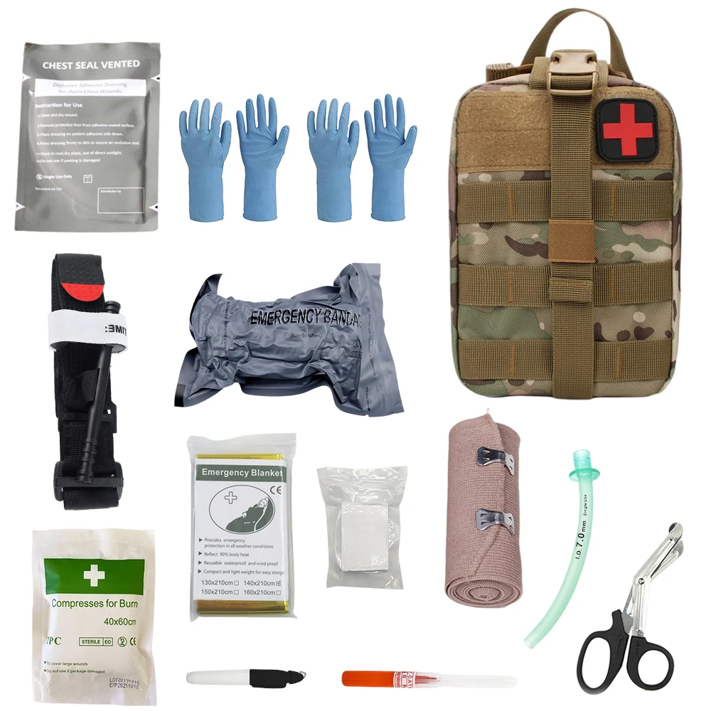 Emak OEM Safety medical supplies outdoor survival trauma first aid kit outdoor camping survival kit