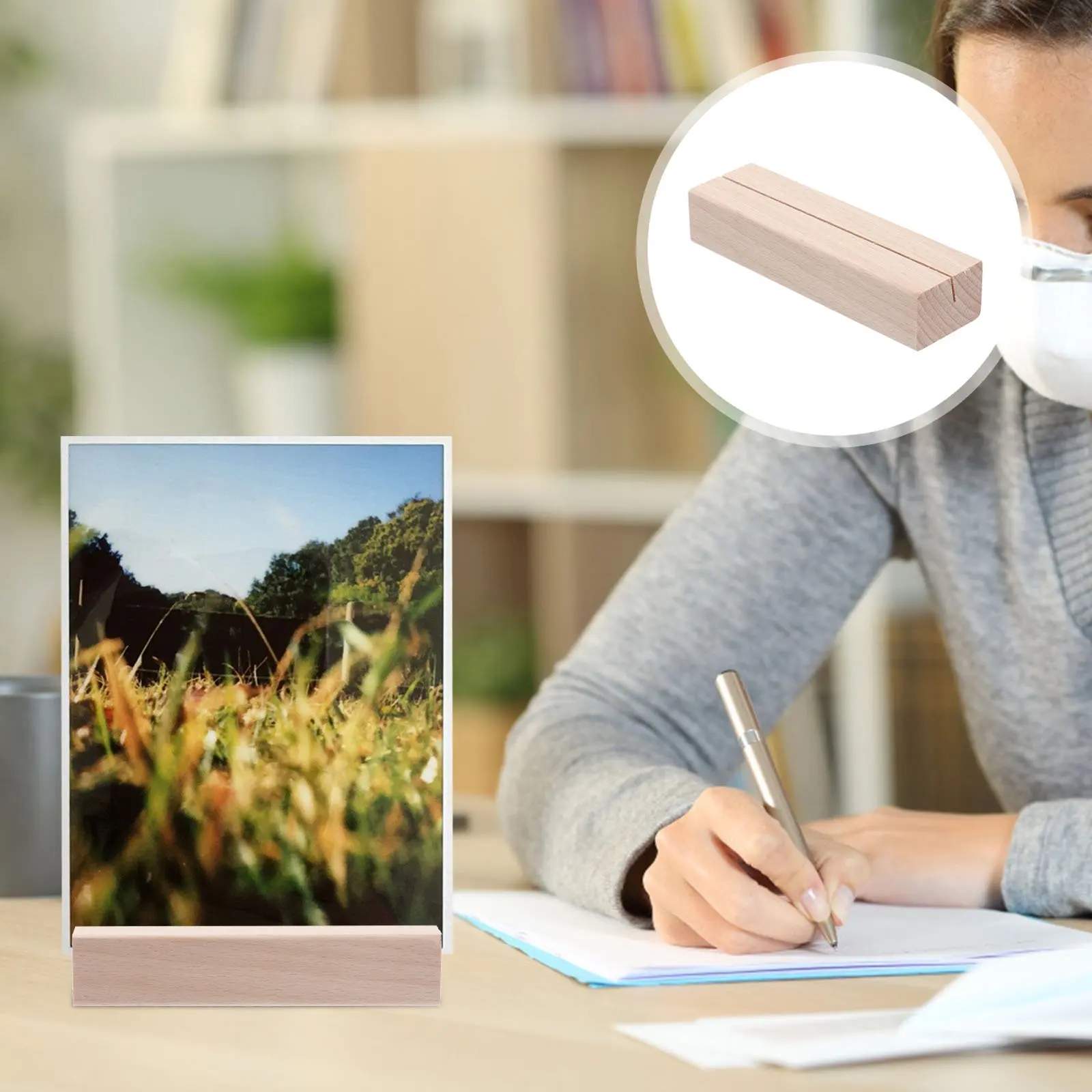 Custom Calendar Stand Beech Wood Fashion Design Wood Calendar Base Wooden Photo Base for Display Card