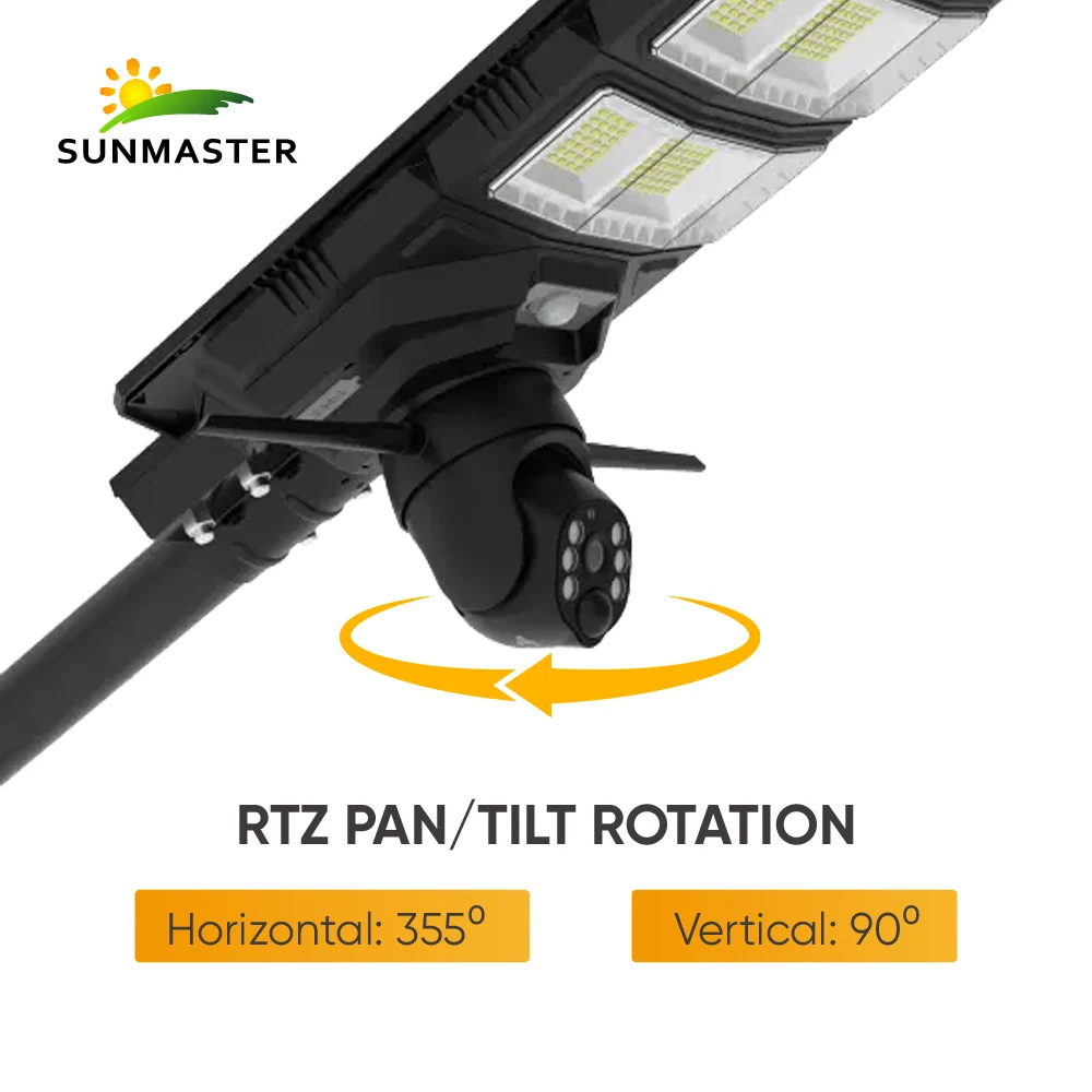 60W Solar Street Light Lamparas Led A Panel Solar With Cctv Wifi Camera 4G