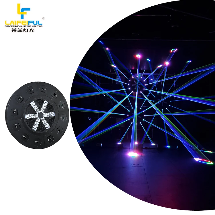 Новый 3D 36 Вт 24 Rgb лазерный матричный свет 12 головных кругов клубный вентилятор проектор со светодиодным вентилятором