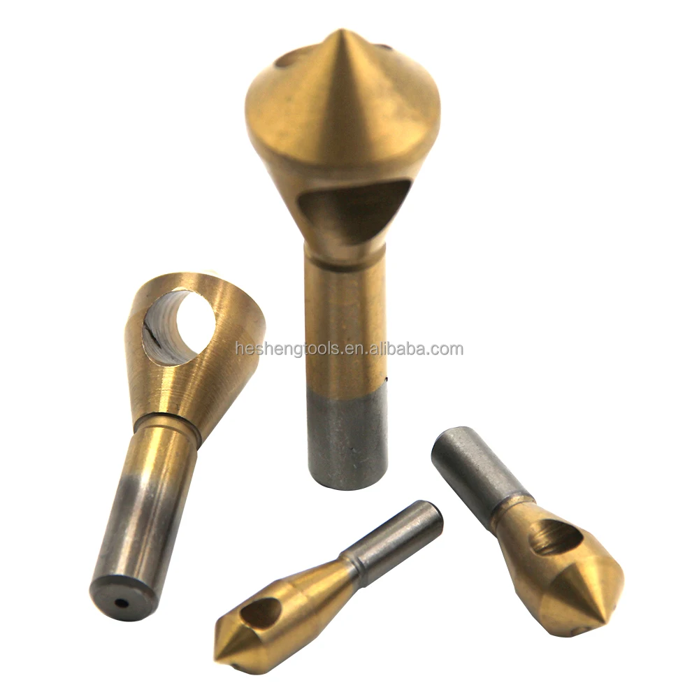 4 шт. Круглый хвостовик инструмент для снятия заусенцев фаска зенкер из быстрорежущей стали 4241 сверло с титановым покрытием