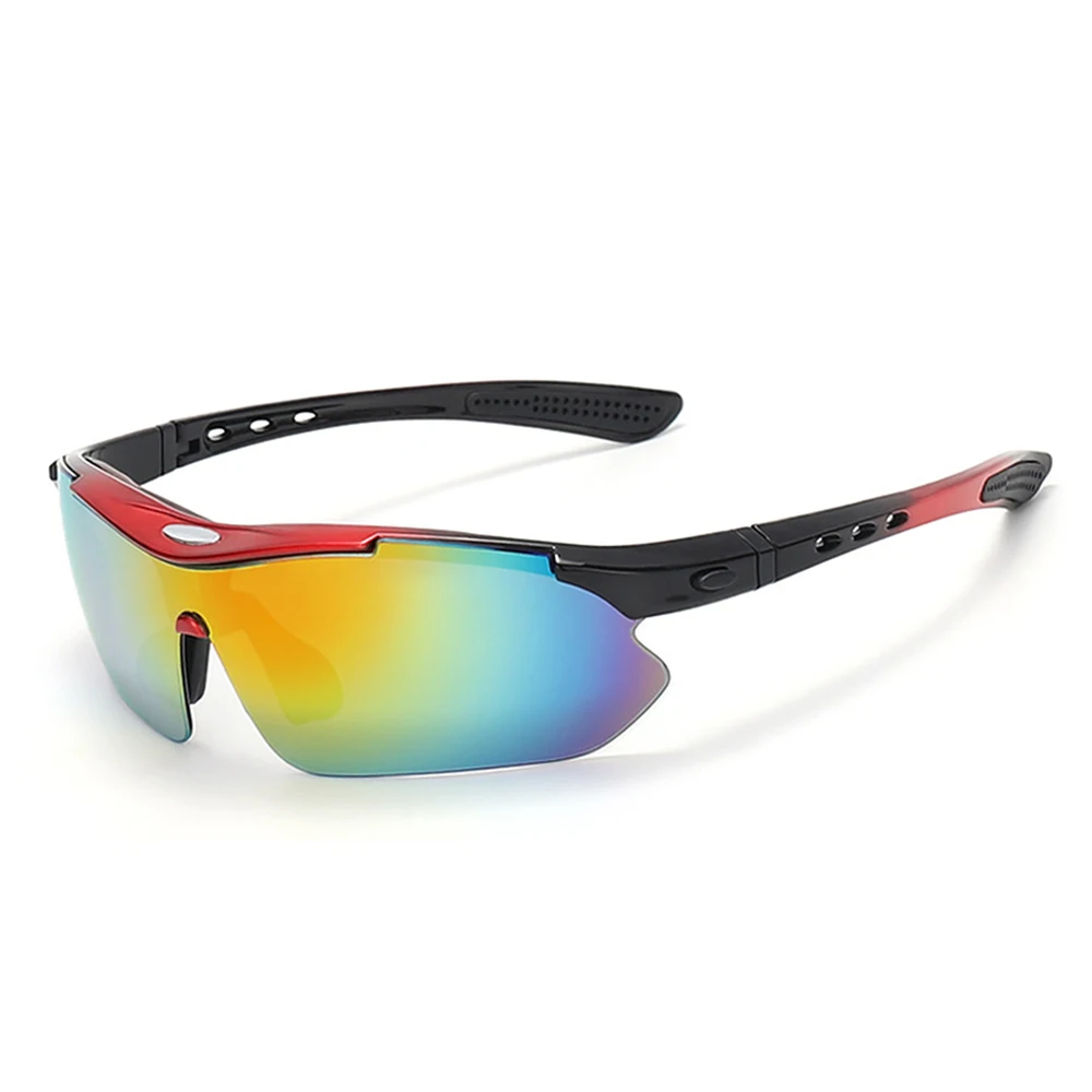 0089 Oakl TR90 Frameless Polarized Sports Sunglasses for Adults BMX Cycling Running Golf Baseball Fishing Blue White Red Lenses
