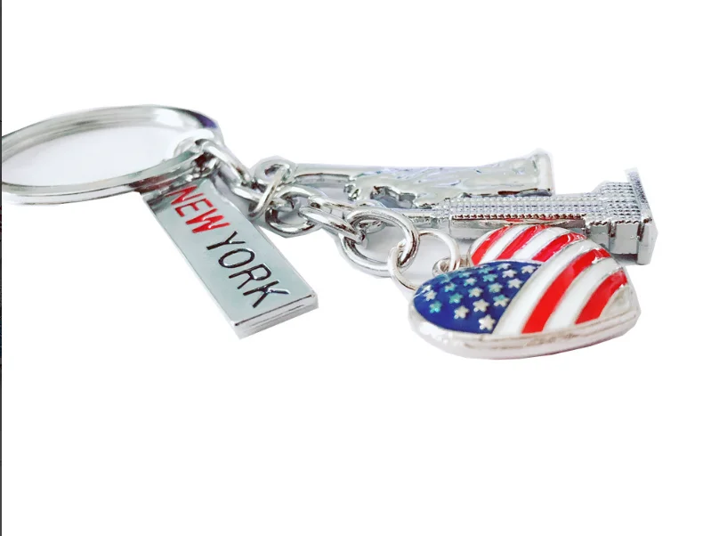American Flag Souvenir Independence Day Keychain Statue of Liberty Keychain