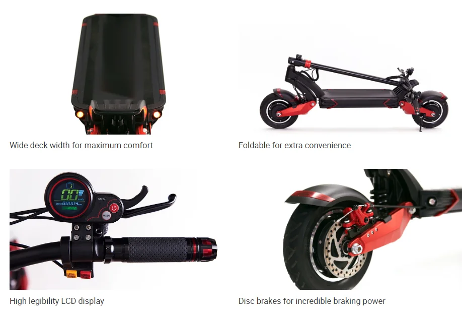 Unicool Oem T10-DDM 10inch Powerful Fast Adult Electric Scooter for dual motor 2000W 52V 55KM/H