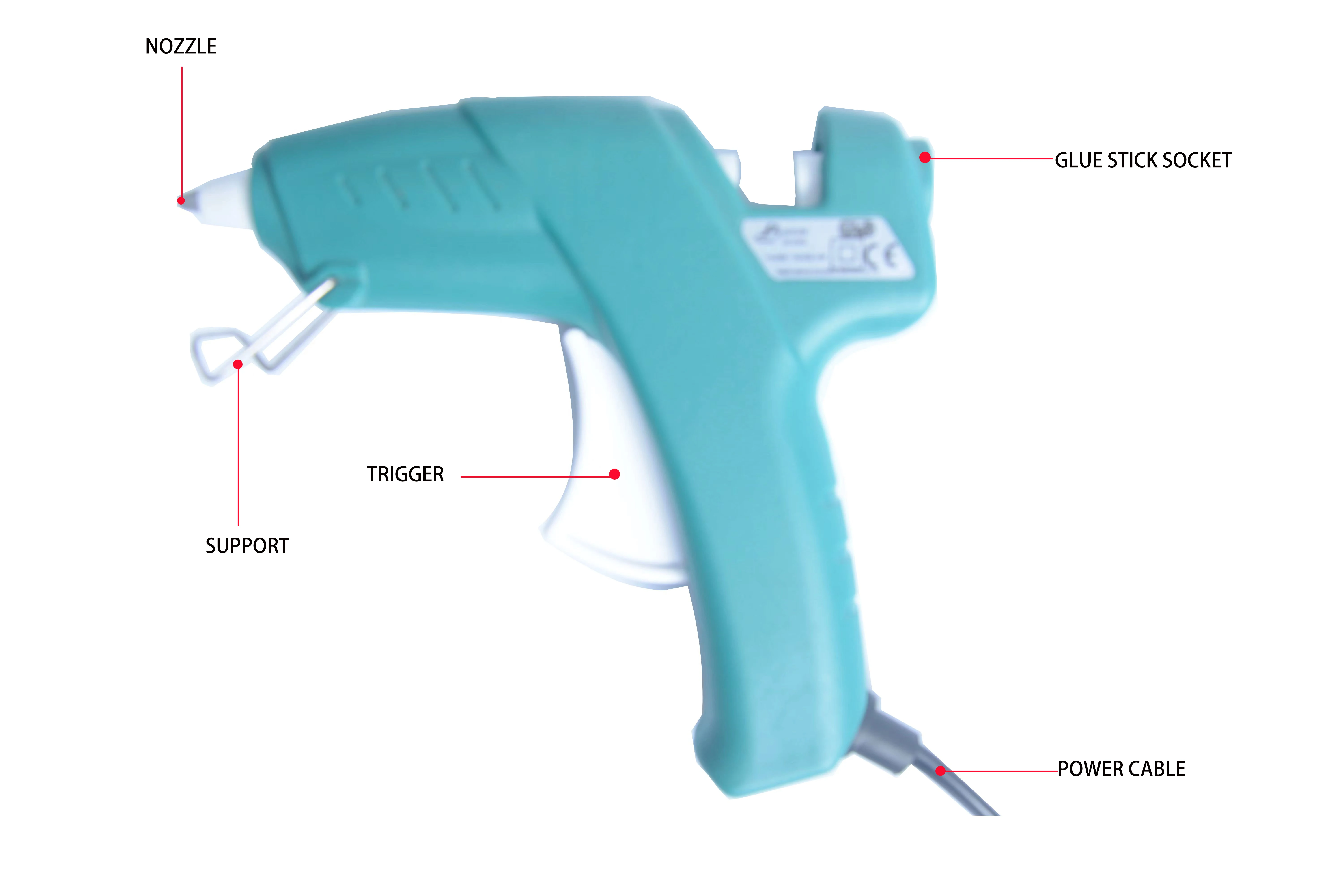 Factory direct supply craft use green hot-melt glue guns pistolet colle a froid 10W with glue sticks